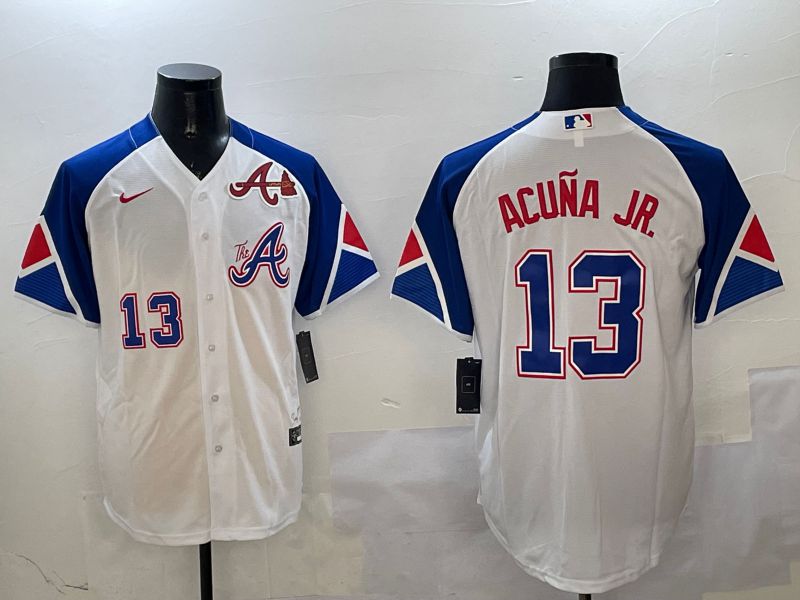 Men Atlanta Braves #13 Acuna jr White City Edition 2025 Nike MLB Jersey style 2->atlanta braves->MLB Jersey